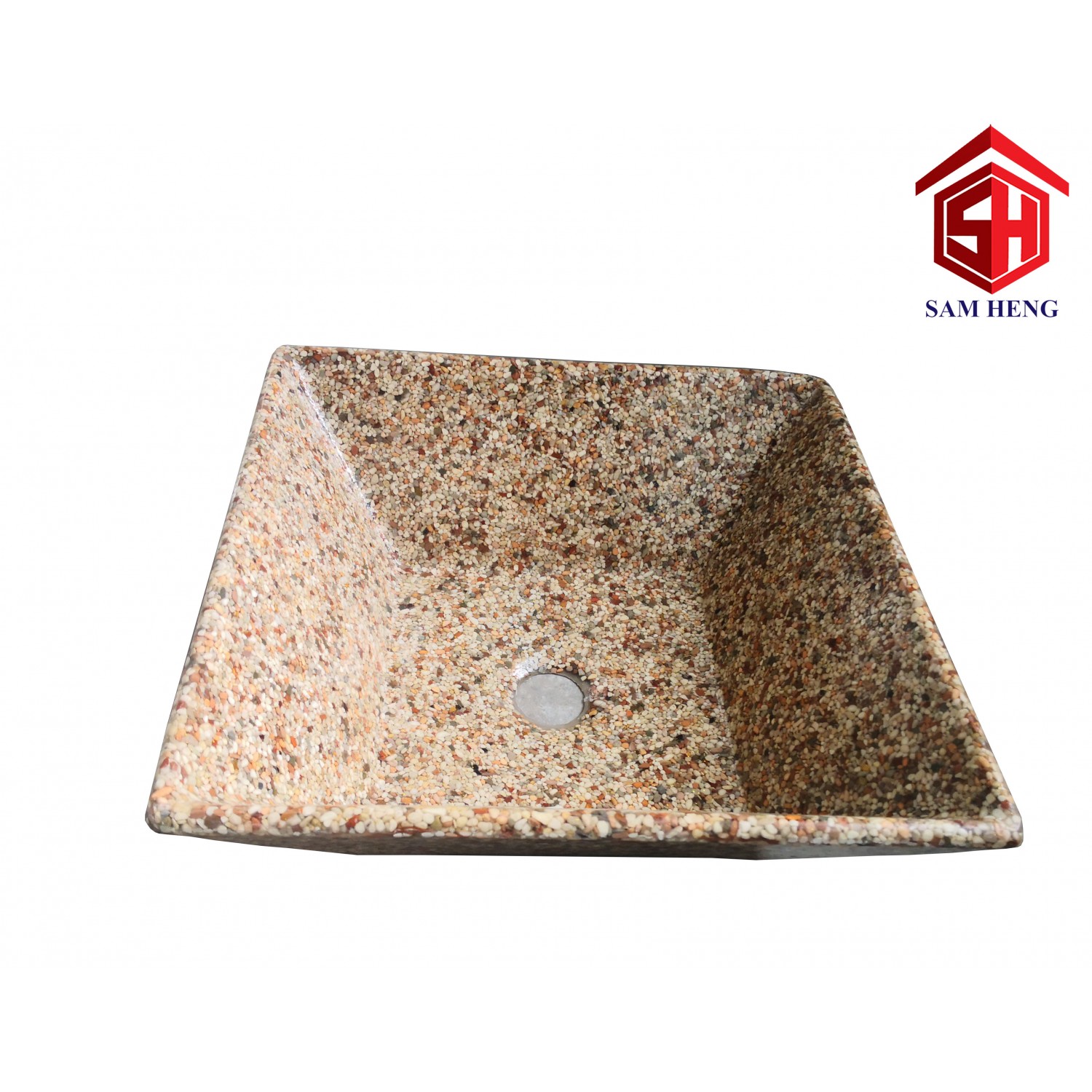 SQUARE PEBBLE BASIN - BEIGE  SQUARE PEBBLE BASIN - BEIGE