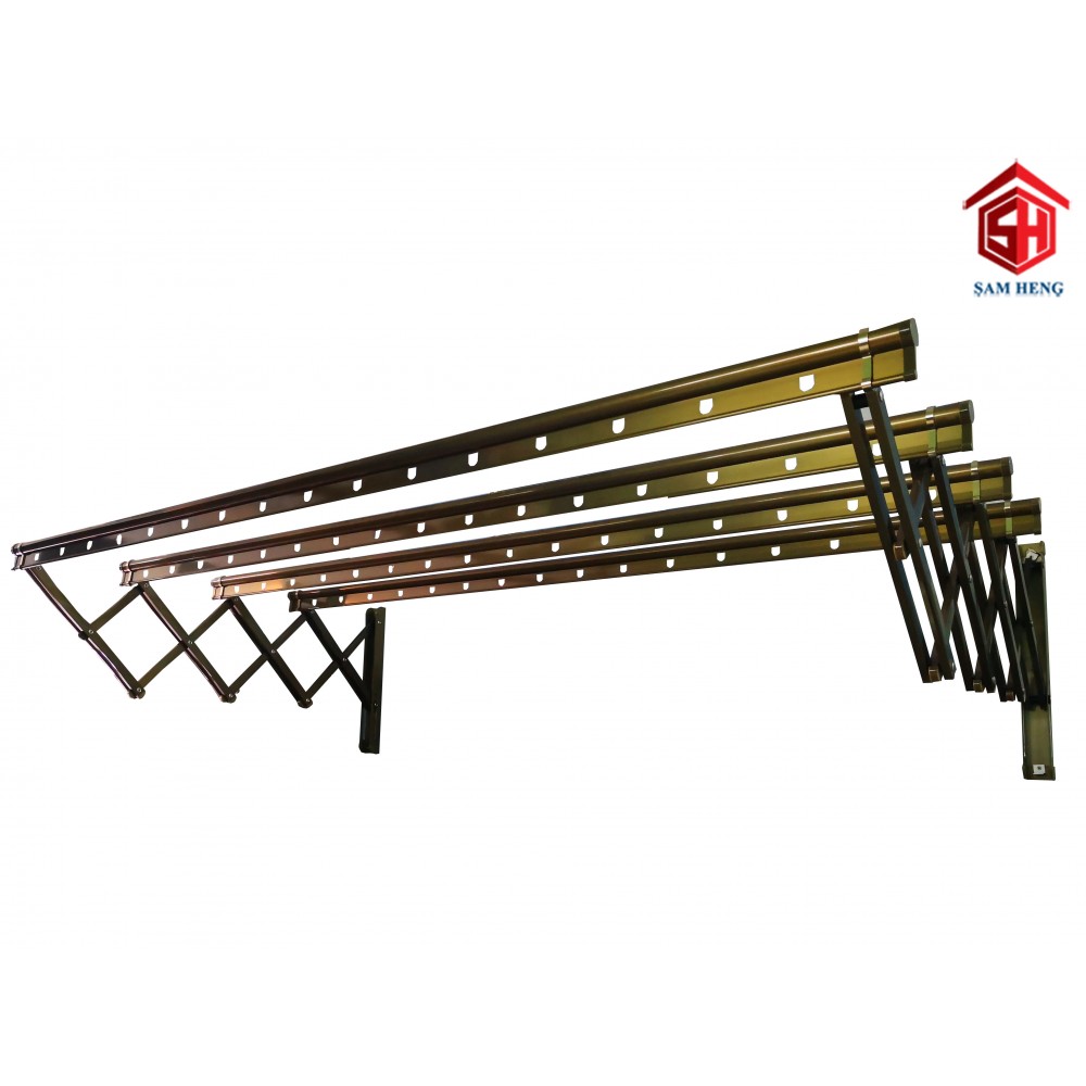 SHCH419B 2m 4 BAR ALUMINIUM RETRACTABLE CLOTH HANGER