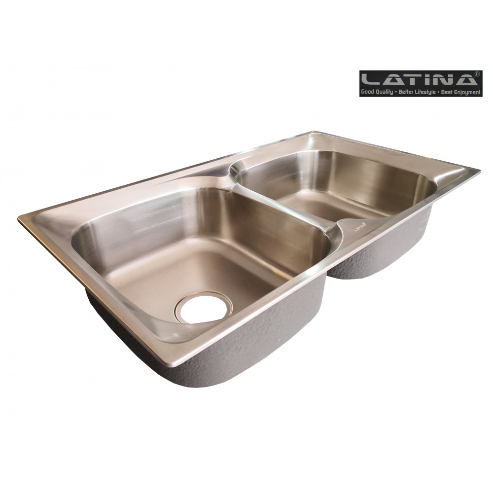 LATINA - DOUBLE BOWL 230mm(H)x830mm(W)x480mm(D)