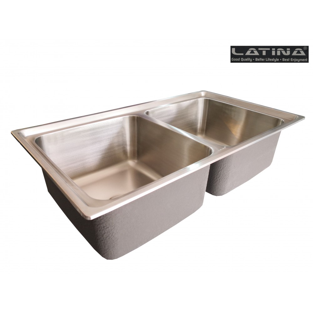 LATINA - DOUBLE BOWL 230mm(H)x870mm(W)x500mm(D)