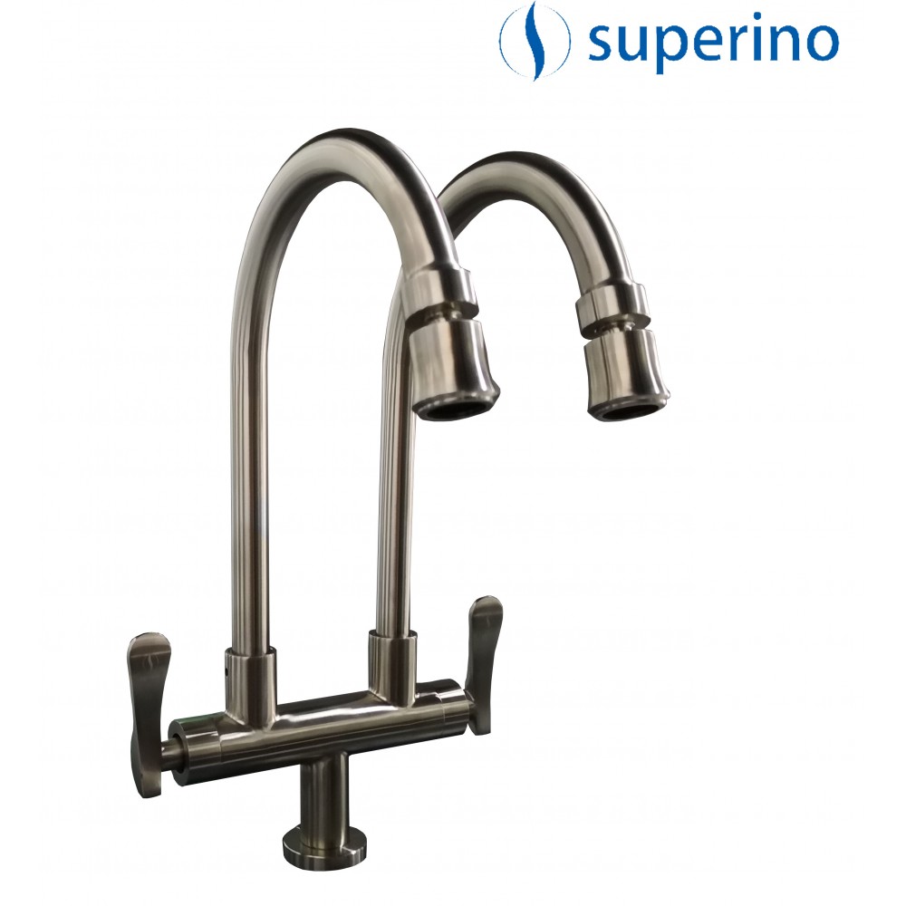 KITCHEN SINK PILLAR COLD TAP DOUBLE LEVER SATIN KITCHEN SINK PILLAR COLD TAP DOUBLE LEVER SATIN