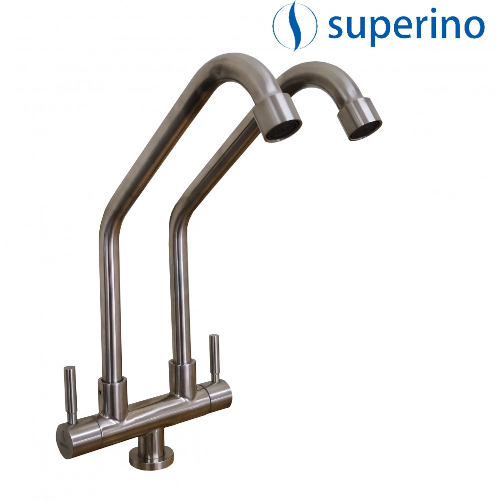 KITCHEN SINK PILLAR COLD TAP DOUBLE LEVER SATIN KITCHEN SINK PILLAR COLD TAP DOUBLE LEVER SATIN