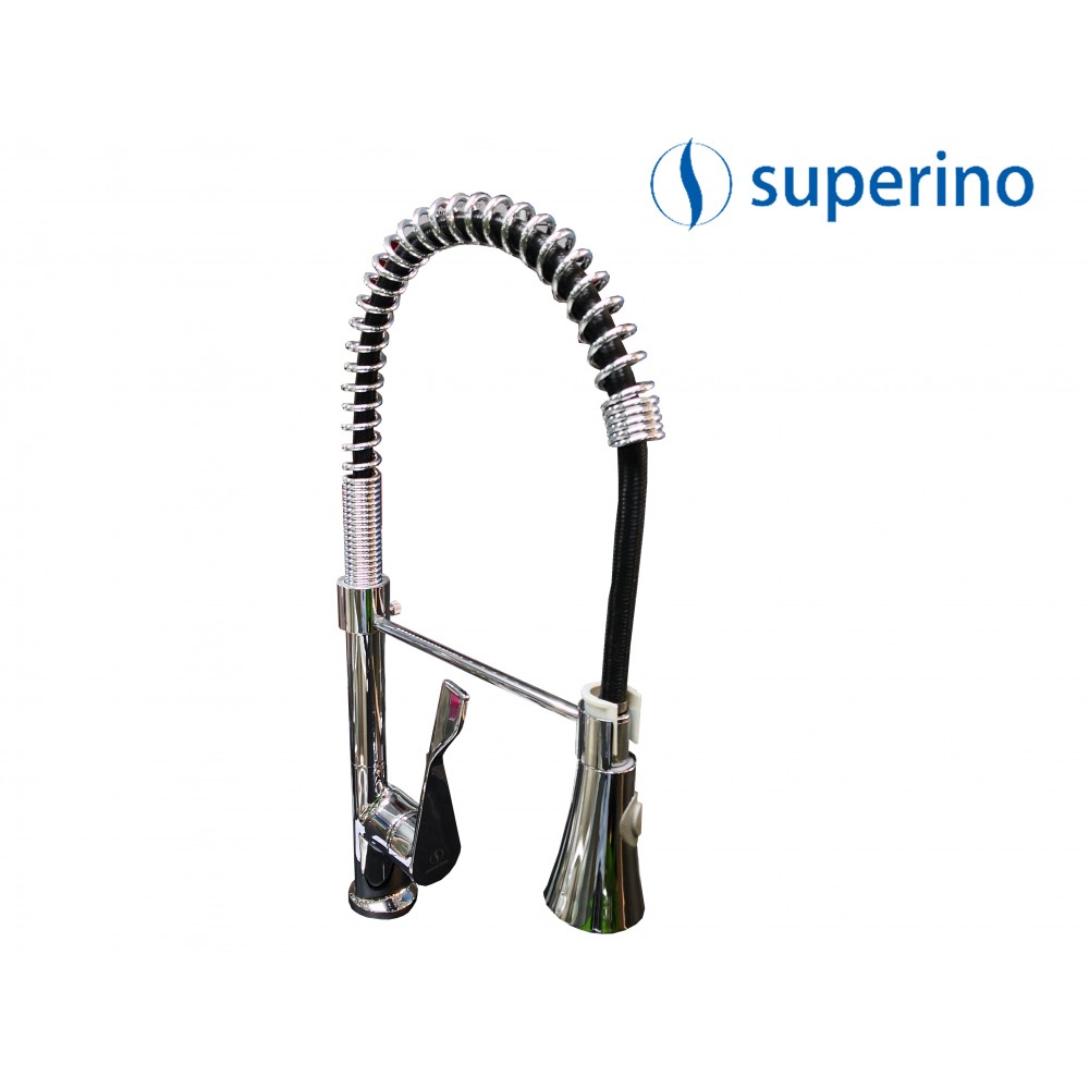 KITCHEN SINK PILLAR MIXER TAP SINGLE LEVER FLEXIBLE HOSE