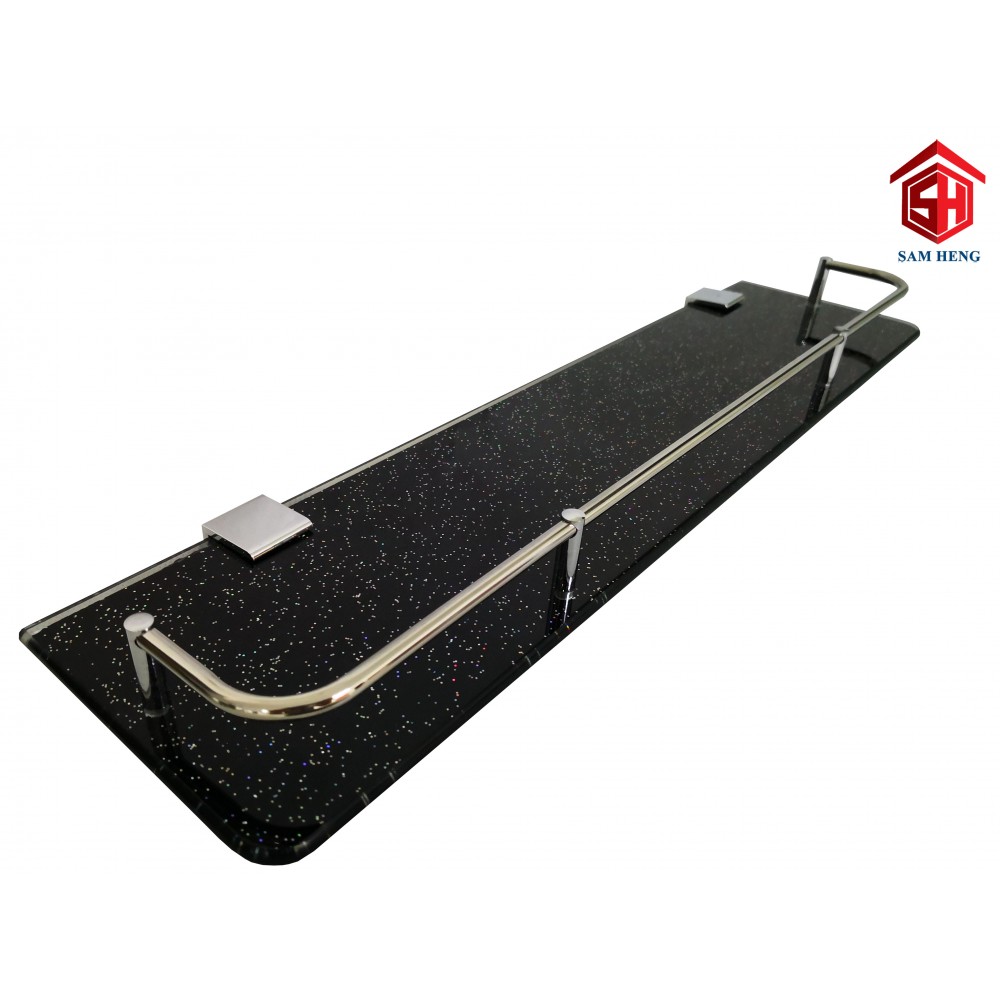 SGS21 50CM STRAIGHT GLASS SHELF (BLACK)