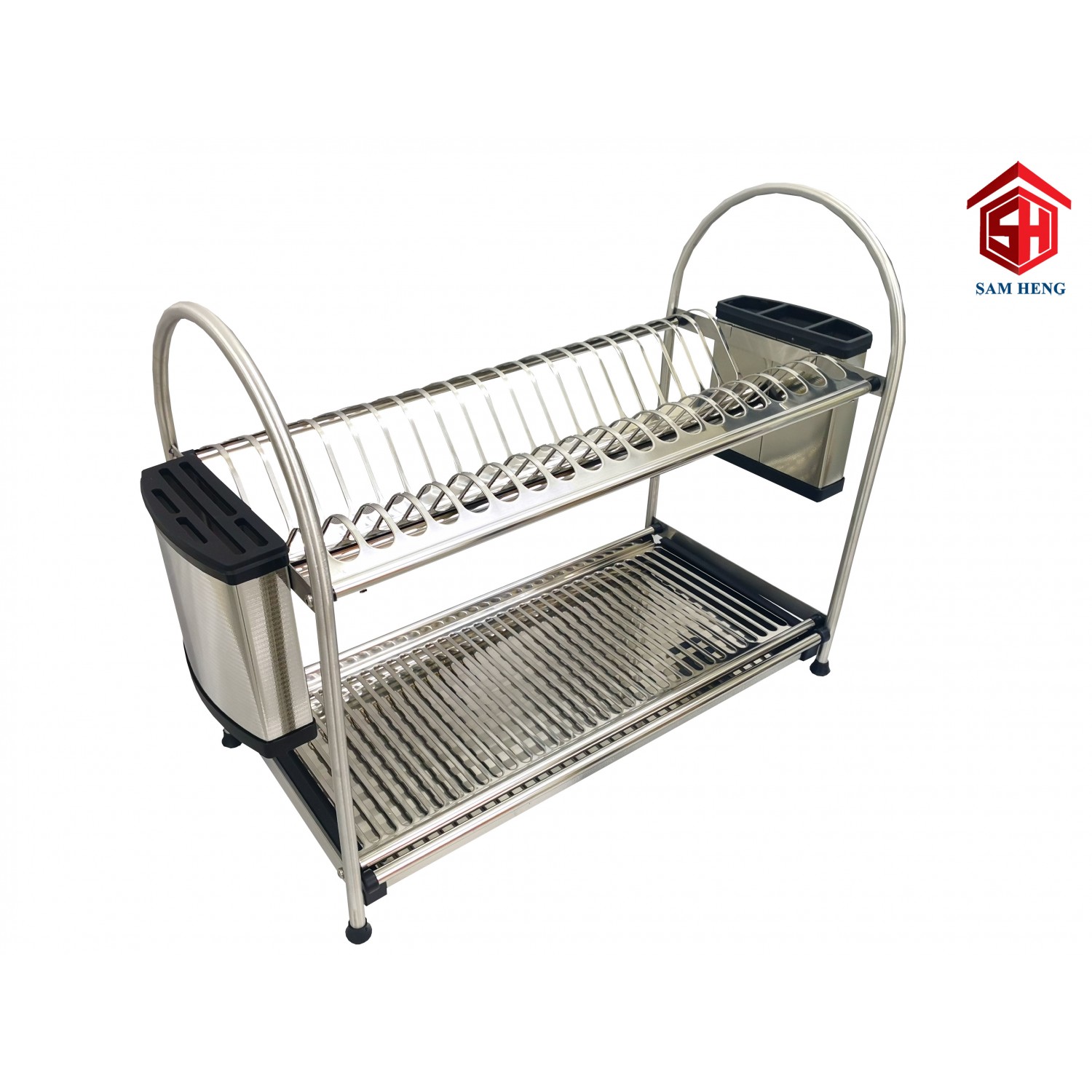 DESKTOP STAINLESS STEEL DISH RACK WITH TRAYS DESKTOP STAINLESS STEEL DISH RACK WITH TRAYS
