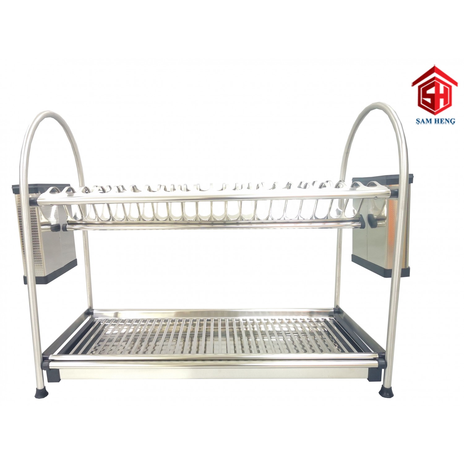 DESKTOP STAINLESS STEEL DISH RACK WITH TRAYS DESKTOP STAINLESS STEEL DISH RACK WITH TRAYS