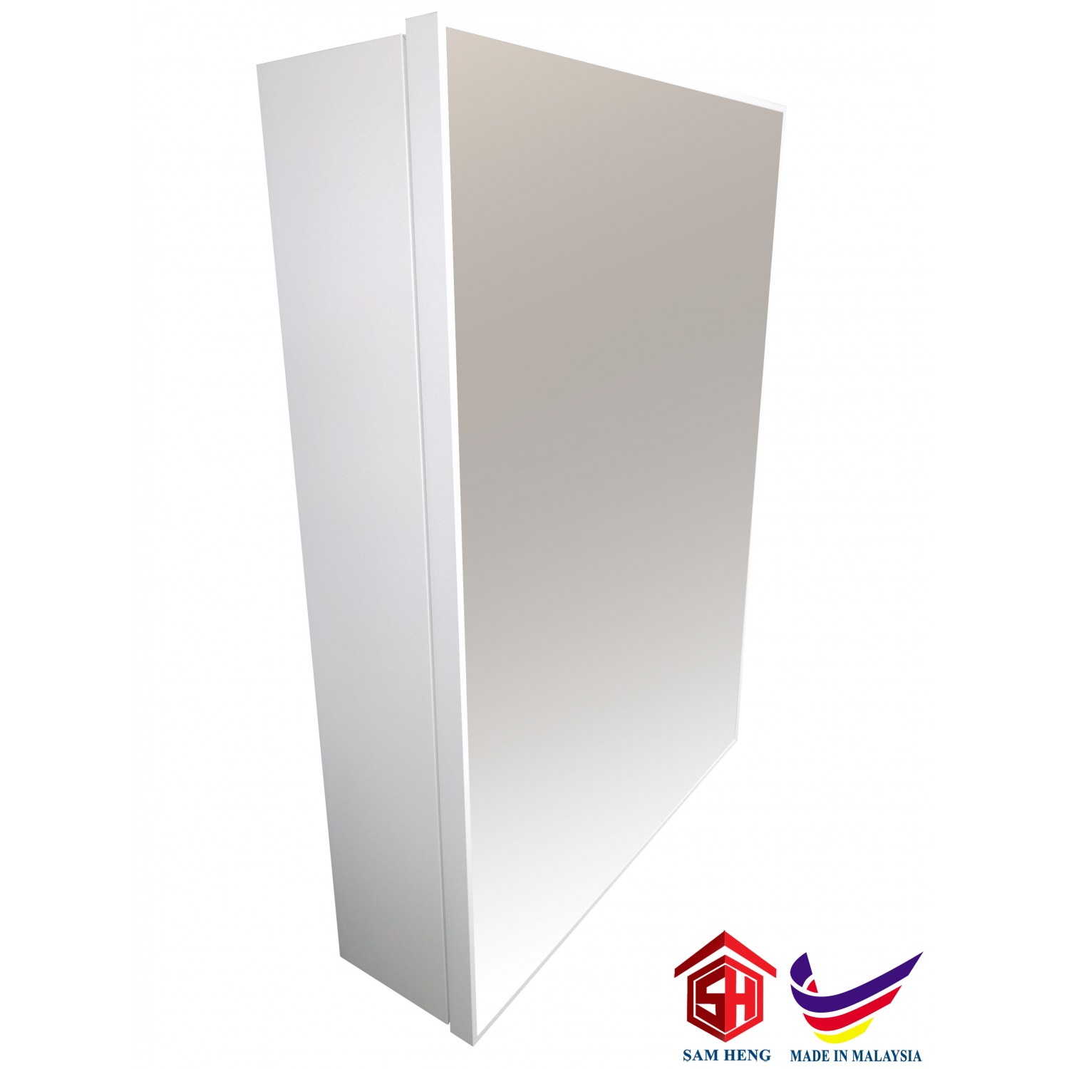 SMC-W4(S) ALUMINIUM MIRROR CABINET, MATTE WHITE 593mm(H)x445mm(W)x122mm(D) 