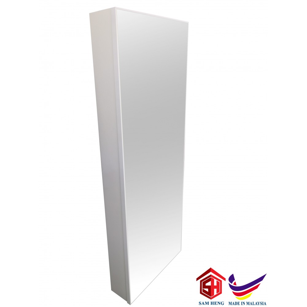 SMC-W4FL ALUMINIUM MIRROR CABINET,FULL LENGTH,MATTE WHITE 1182mm(H)x445mm(W)x122mm(D) 