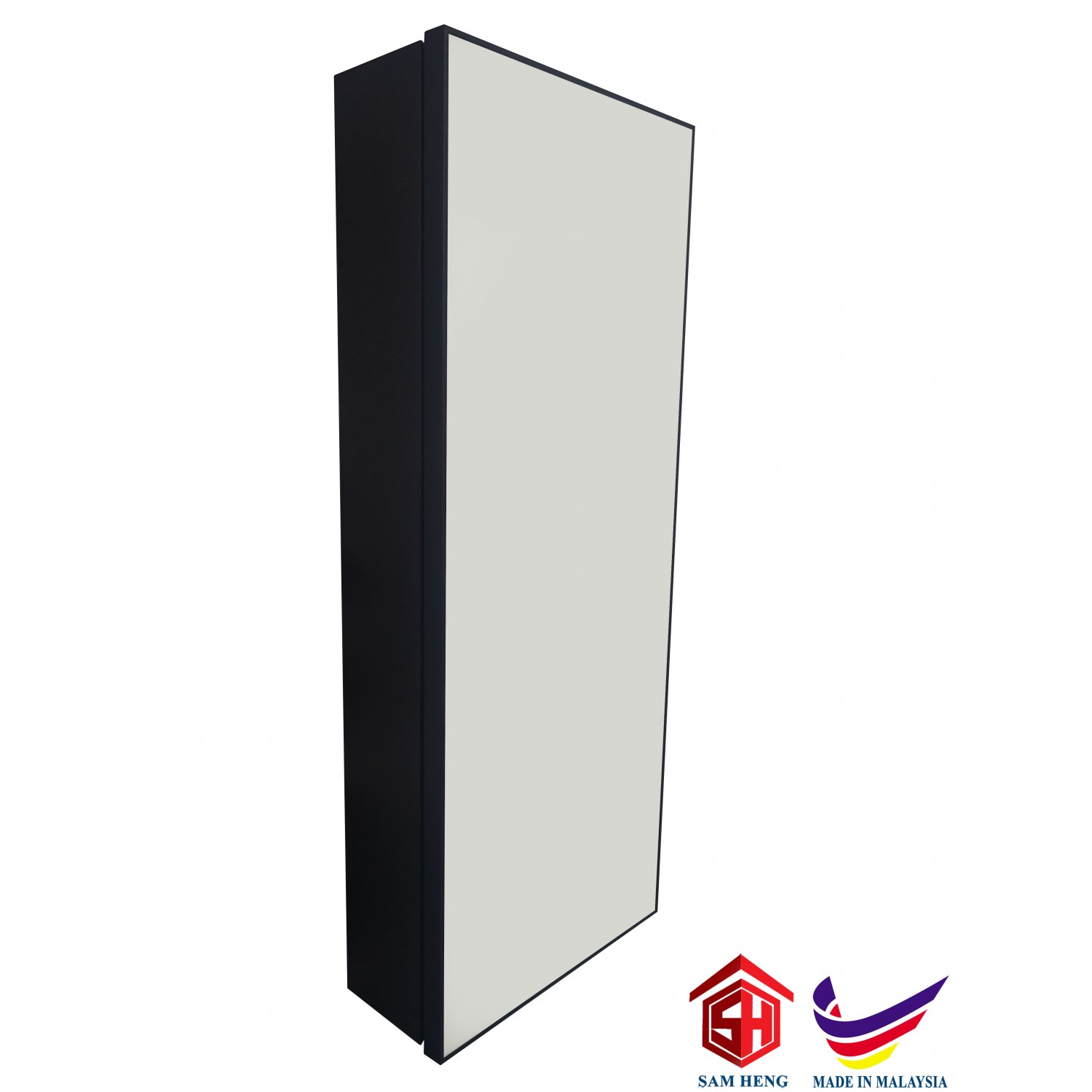 SMC-B4SC-W Bathroom Aluminium Cabinet,Powder Coated Matte Black 800mm(H)x325mm(W)x122mm(D) /Aluminium Paparan Kabinet Bersalut Serbuk