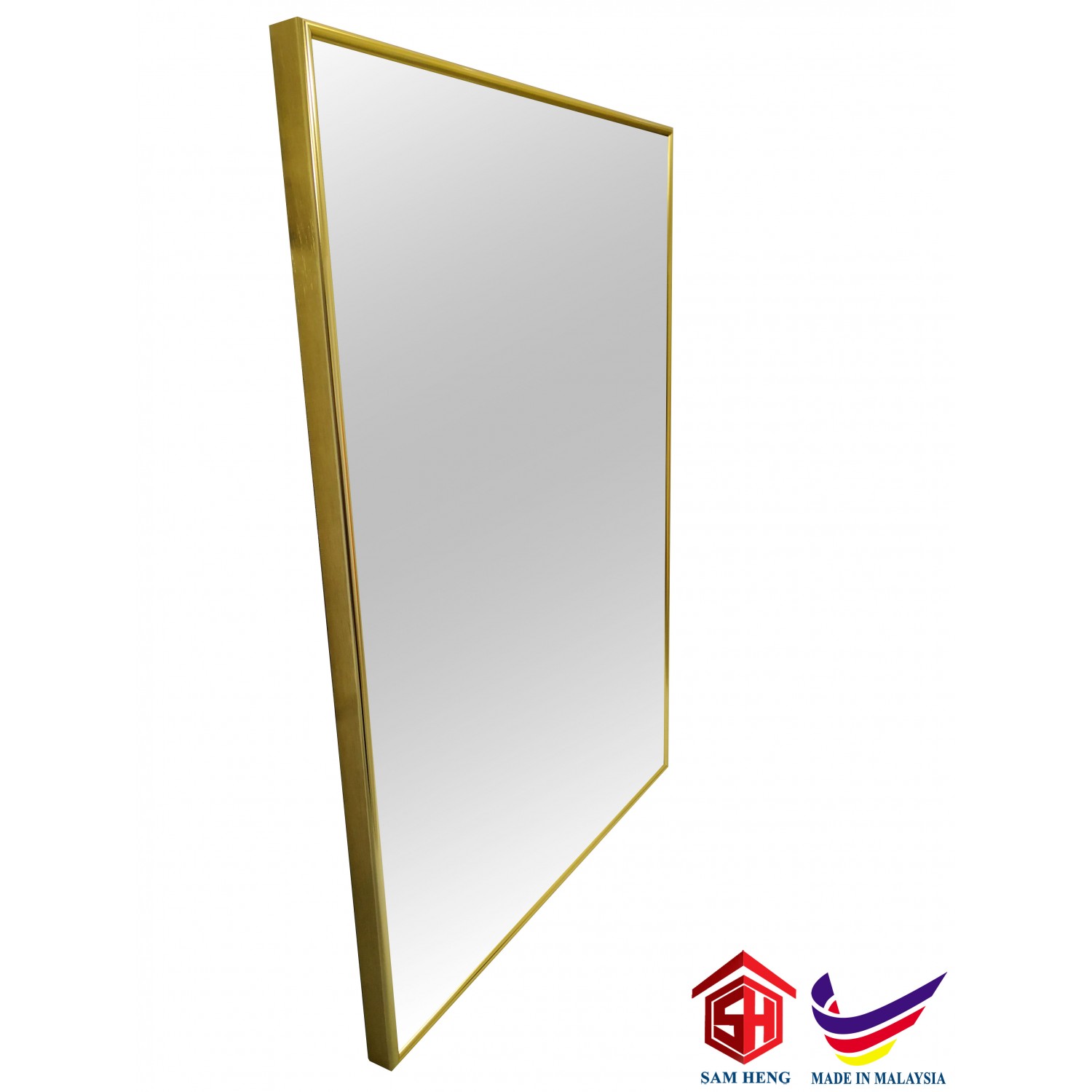 SMRG(L) Bathroom Aluminium Mirror Frame,Hairline Champagne Gold 700mm(H)x500mm(W)x21mm(D)/Bilik Mandi Aluminium Cermin Bingkai