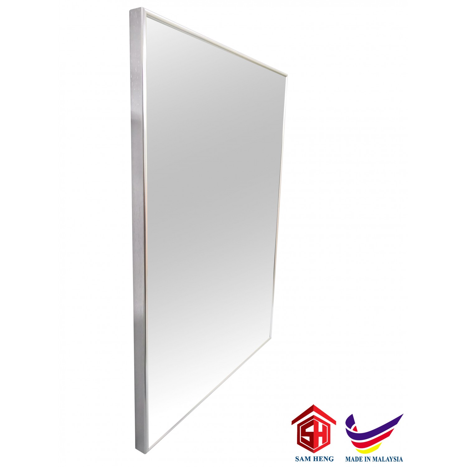 SMRS(L) Bathroom Aluminium Mirror Frame,Hairline Stainless Steel 700mm(H)x500mm(W)x21mm(D)/Bilik Mandi Aluminium Cermin Bingkai 