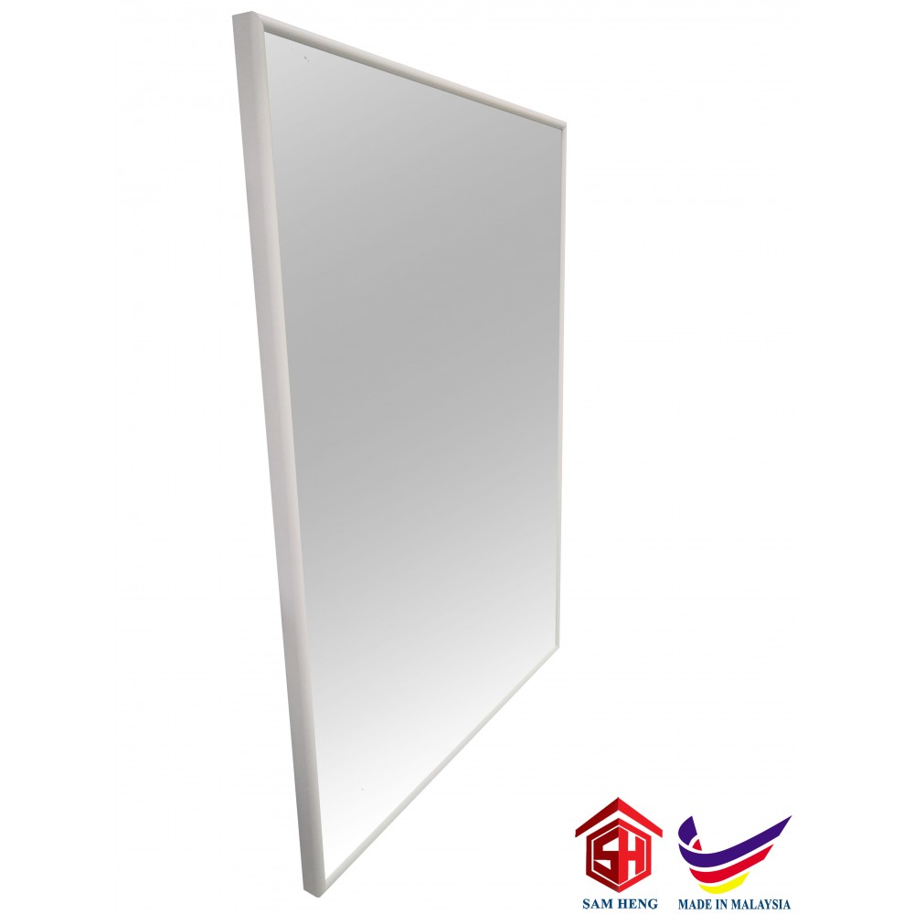 SMRW(L) Bathroom Aluminium Mirror Frame,Powder Coated Sandblast White 700mm(H)x500mm(W)x21mm(D)/Bilik Mandi Aluminium Cermin Bingkai Bersalut Serbuk