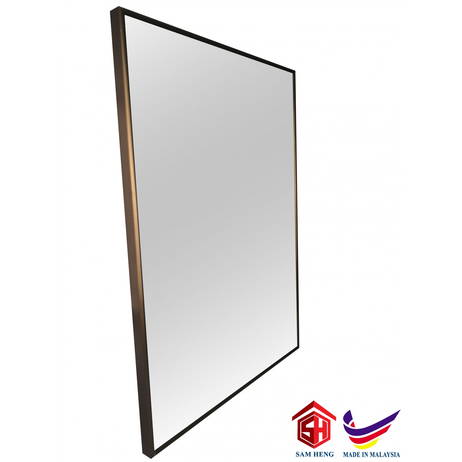 SMRM(S) Bathroom Aluminium Mirror Frame,Mocha Brown 595mm(H)x445mm(W)x21mm(D)/Bilik Mandi Aluminium Cermin Bingkai