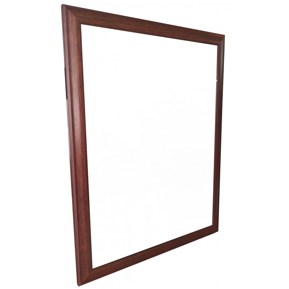 SMR-CDB(L) Bathroom Aluminium Mirror Frame Classic,Powder Coated Wood Dark Brown 700mm(H)x500mm(W)x23mm(D)